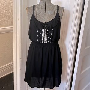American Eagle Black Crochet Embroidered Summer Dress, size Large